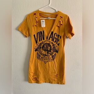 Mustard mini T-Shirt dress